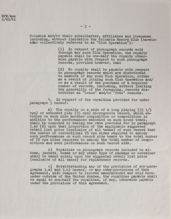 Lot #685 Three Stooges: Soundtrack agreement for “Snow White and the Three Stooges” - Image 3