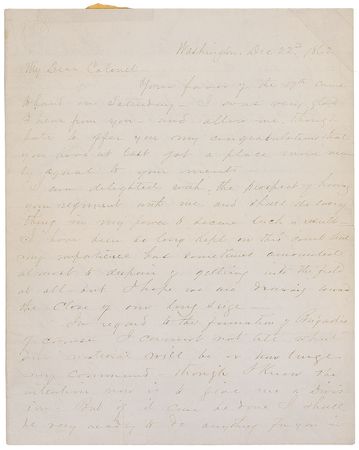 Lot #96 James A. Garfield: ?The war must be a long one?the rebellion cannot be ended till we strike, strike, strike?and strike again? - Image 1