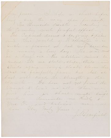 Lot #96 James A. Garfield: ?The war must be a long one?the rebellion cannot be ended till we strike, strike, strike?and strike again? - Image 2