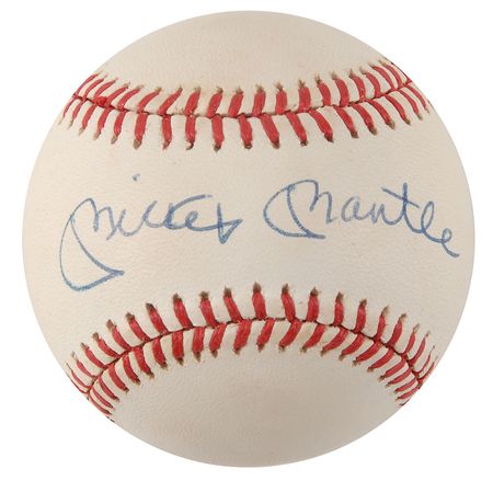 Lot #811 Mantle, DiMaggio, and Mays Baseballs - Image 1