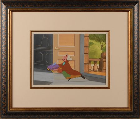 Lot #447 Footman and Glass Slipper production cel from Cinderella Production Cel - Image 2