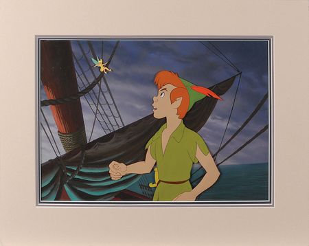 Lot #457 Peter Pan and Tinker Bell production cels and production background from Peter Pan: Fanciful scene from Peter Pan - Image 2