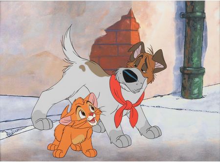 Lot #495 Oliver and Dodger limited edition cel from Oliver and Company Limited Edition Cel - Image 1