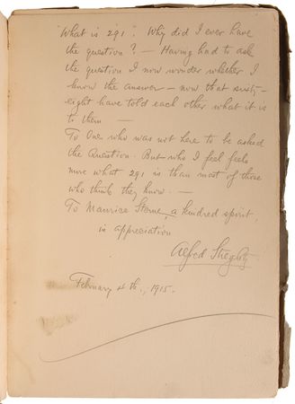 Lot #370 Alfred Stieglitz: Lengthily inscribed 1915 edition of Stieglitz’s Camera Work - Image 1