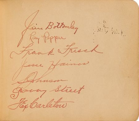 Lot #782 Baseball Hall of Famers: Ruth, Gehrig, Johnson, and More: Remarkable 1932 autograph book featuring over 50 Hall of Famersâ€”Ruth, Gehrig, Johnson, Wagner, Foxx, Ott, and more - Image 4