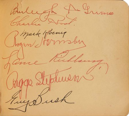 Lot #782 Baseball Hall of Famers: Ruth, Gehrig, Johnson, and More: Remarkable 1932 autograph book featuring over 50 Hall of Famersâ€”Ruth, Gehrig, Johnson, Wagner, Foxx, Ott, and more - Image 8