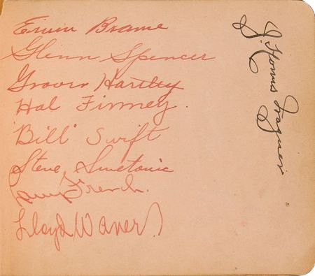 Lot #782 Baseball Hall of Famers: Ruth, Gehrig, Johnson, and More: Remarkable 1932 autograph book featuring over 50 Hall of Famersâ€”Ruth, Gehrig, Johnson, Wagner, Foxx, Ott, and more - Image 10