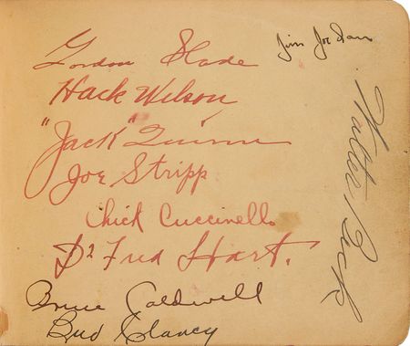 Lot #782 Baseball Hall of Famers: Ruth, Gehrig, Johnson, and More: Remarkable 1932 autograph book featuring over 50 Hall of Famersâ€”Ruth, Gehrig, Johnson, Wagner, Foxx, Ott, and more - Image 12