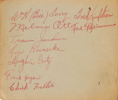 Lot #782 Baseball Hall of Famers: Ruth, Gehrig, Johnson, and More: Remarkable 1932 autograph book featuring over 50 Hall of Famersâ€”Ruth, Gehrig, Johnson, Wagner, Foxx, Ott, and more - Image 13