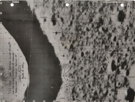 Lot #57 Dave Scottâ€™s Lunar Surface-Used Rover â€˜Bearing Mapâ€™: Surfaceâ€“used map for Apollo 15â€™s Lunar Rover - Image 1