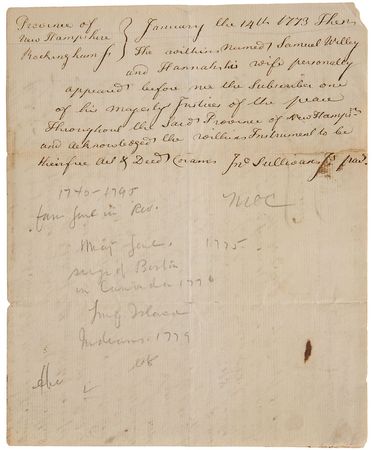 Lot #300 John Sullivan Signed Document - Image 1