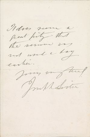 Lot #28 Joseph Lister: ?What a tremendously virulent affair the poison must have been? - Image 2