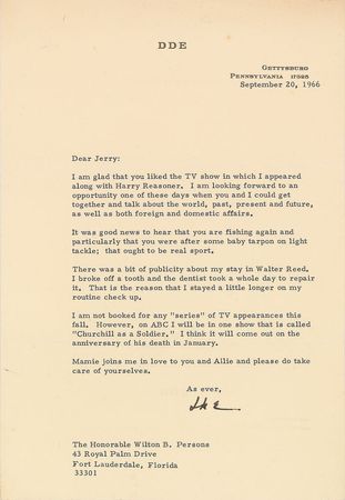 Lot #113 Dwight D. Eisenhower: Ike on Churchill??We will not see his like again? - Image 1