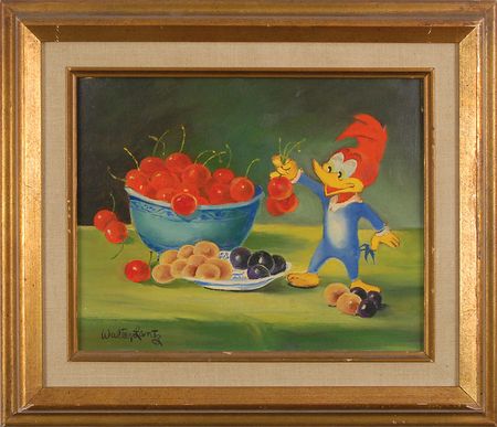 Lot #379 Walter Lantz: Wonderful original painting of Woody Woodpecker - Image 1