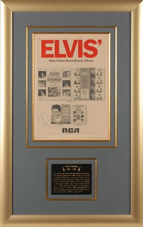 Lot #578 Elvis Presley: Speedway soundtrack advertisement signed by the King - Image 1