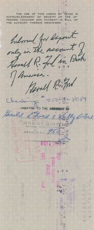 Lot #150 Gerald Ford Check - Image 2