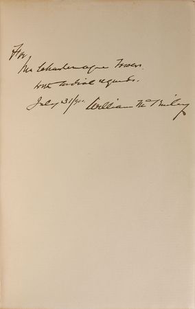 Lot #100 William McKinley: Presidential speeches inscribed to a diplomat - Image 1