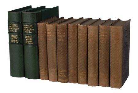 Lot #80 Millard Fillmore: The ten-volume Library of American Biography from Fillmore?s collection?signed twenty times! - Image 4