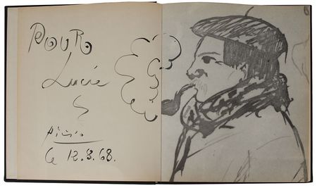 Lot #364 Pablo Picasso: Delightfully inscribed with a smoky sketch - Image 1