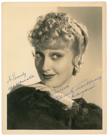 Lot #8130 Jeanette MacDonald Oversized Signed Photograph - Image 1