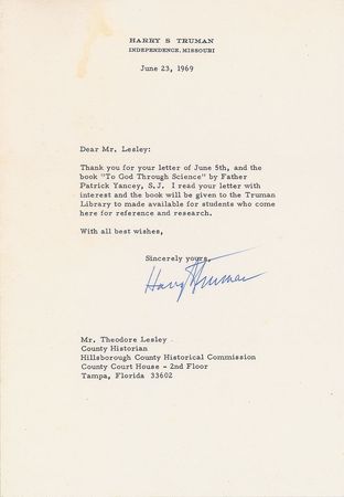 Lot #102 Harry S. Truman Typed Letters Signed - Image 2
