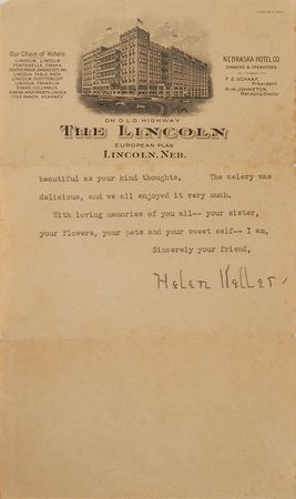 Lot #175 Helen Keller Typed Letter Signed - Image 2