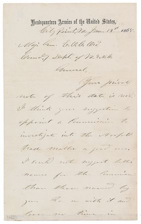 Lot #24 U. S. Grant: Approving the 1865 Norfolk