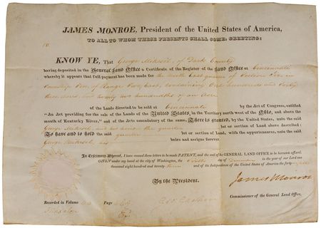 Lot #8 James Monroe Signed Document