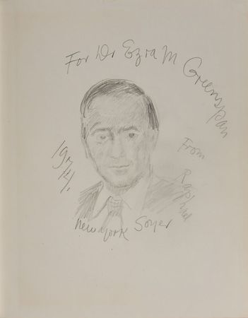 Lot #399 Raphael Soyer: Scarce signed book with original Soyer sketch - Image 1