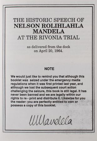 Lot #178 Nelson Mandela: Mandela?s long-censored Rivonia Trial speech - Image 2