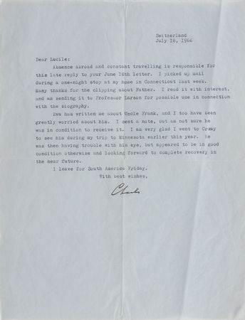 Lot #306 Charles Lindbergh: Desirable book-and-letter pairing from the legendary aviator - Image 4