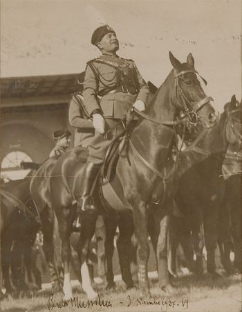 Lot #200 Benito Mussolini: Vintage 1927 portrait of the fascist leader - Image 1