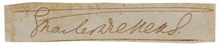 Lot #412. Charles Dickens Signature