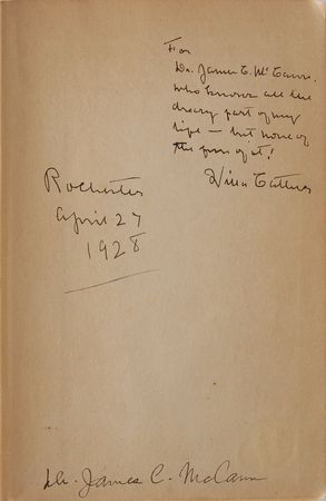 Lot #448 Willa Cather: My Antonia with wonderful inscription - Image 1