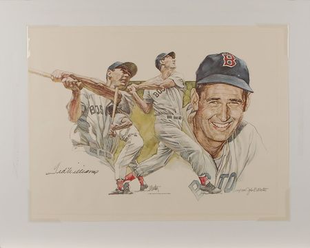 Lot #874 Ted Williams, Hank Aaron, and Stan Musial Prints - Image 1