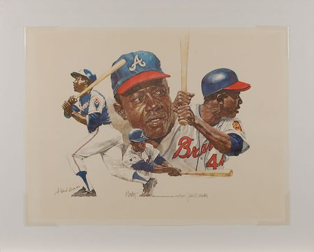 Lot #874 Ted Williams, Hank Aaron, and Stan Musial Prints - Image 2
