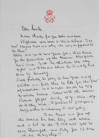 Lot #245 Prince Rainier of Monaco Handwritten Letter Signed - Image 1