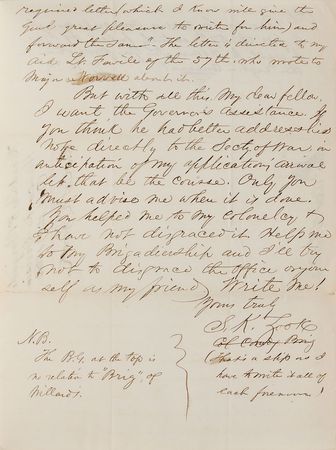Lot #271 Samuel K. Zook: Zook implores Chester Arthur to help him get promoted: 