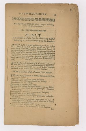 Lot #242 New Hampshire Printed Act - Image 1