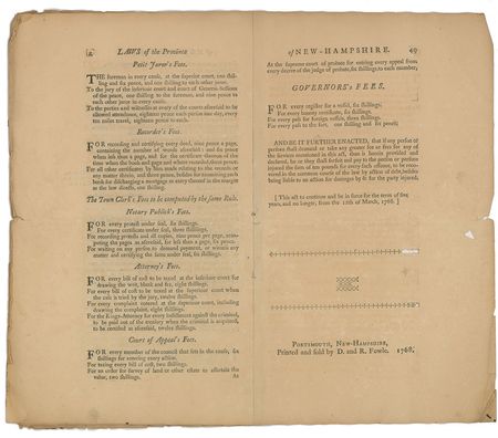 Lot #242 New Hampshire Printed Act - Image 2