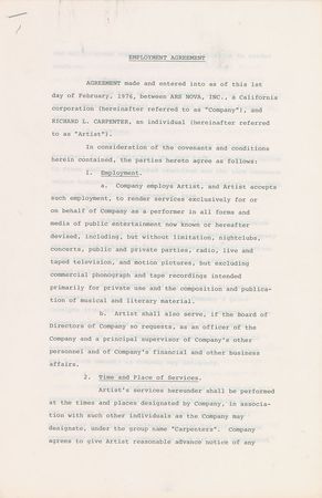 Lot #527 The Carpenters Signed Document - Image 3