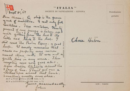 Lot #429 John Steinbeck: ?A ship is the grave yard of ambition? - Image 1