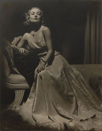 Lot #671 Carole Lombard: Elegant Hurrell portrait of Lombard - Image 1