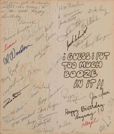 Lot #349 Astronauts: Amusing multi-signed birthday card - Image 1