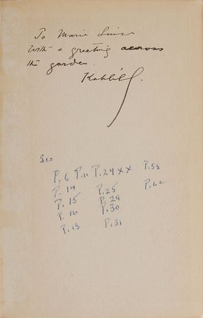 Lot #415 Kahlil Gibran: ?Your tresses, like molten gold, falling from heaven to the earth, will be a pleasant sight to the gods of this world? - Image 1