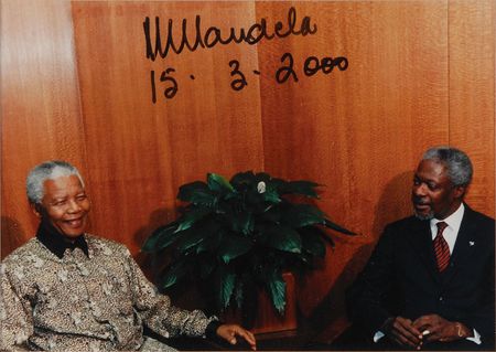 Lot #180 Nelson Mandela Signed Photograph - Image 1