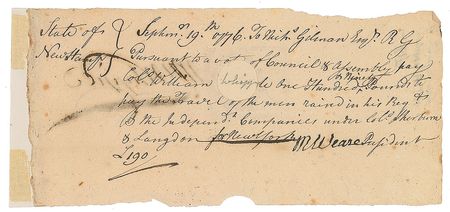 Lot #113 New Hampshire: William Whipple: Independence declared, Whipple prepares for war in 1776 - Image 1