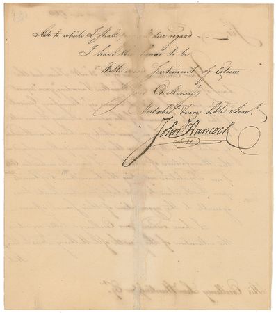Lot #115 Massachusetts: John Hancock: To a fellow Declaration signer on the ?Convicts upon Castle island? - Image 2