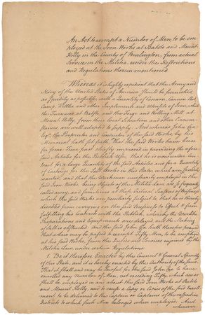 Lot #129 New Jersey: John Hart:  Recognizing the need to resupply the Continental Army as ?speedily as possible with a Quantity of Cannon, Cannon Shot, Camp Kettles and other Implements? in 1777 - Image 1