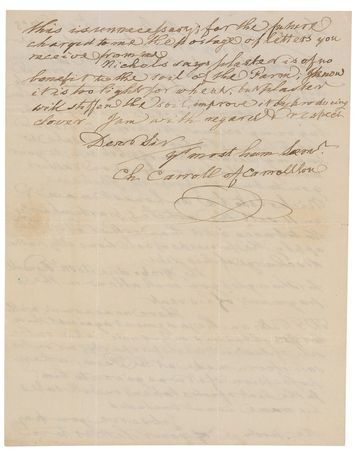 Lot #145 Maryland: Charles Carroll of Carrollton Handwritten Letter Signed - Image 2